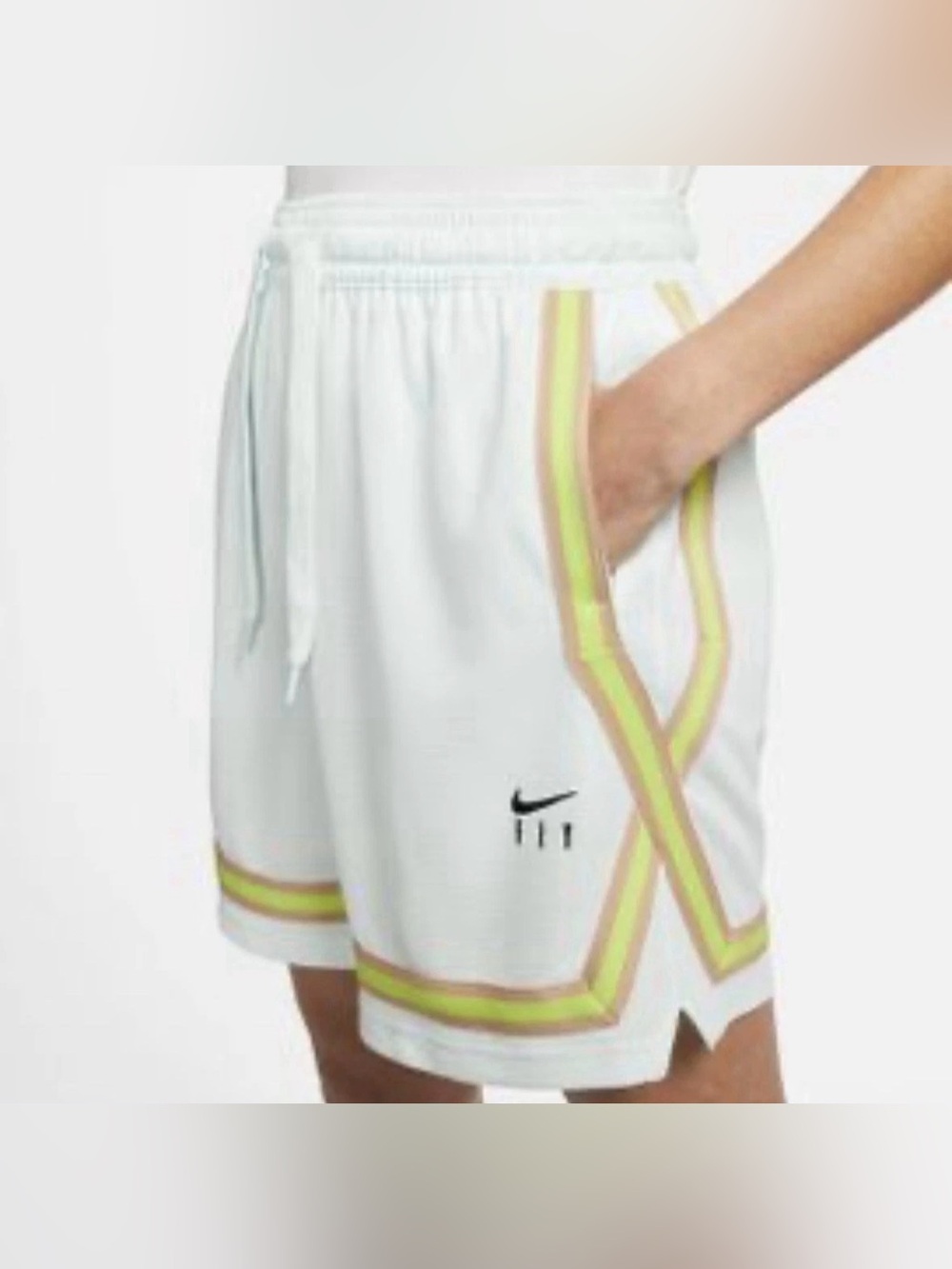 NIKE Dri-Fit Crossover Fly Basketball Shorts Pockets Barely Green -  M